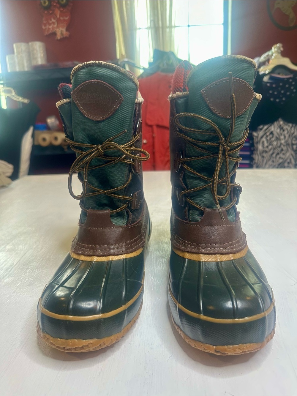Greatland Duck Boots Mens 9 Thermolite Insulated Green Brown Waterproof Winter